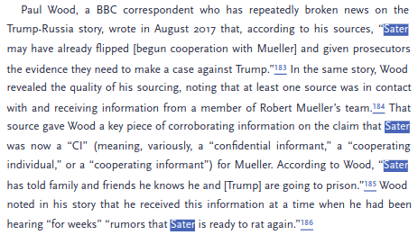 Oh man, this was so funny too, Seth. Remember when you wrote Paul Wood, BBC corespondent, writing in Aug 2017 "Sater may have already flipped" and he was "ready to rat again." Was that the TRUTH? Because as far as anyone rational is concerned, these were all LIES.Retraction?