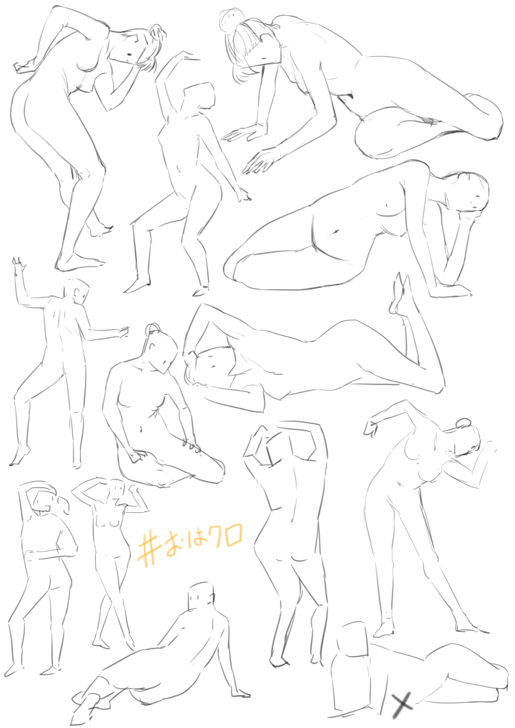 #おはクロ 土日分も含め。今日のは細い線でシンプルに描いてみたつもりだけどシンプル過ぎて物足りないw 