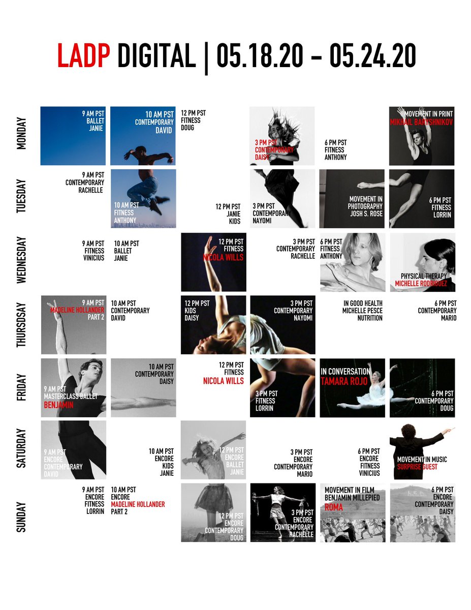 B_Millepied's tweet photo. Week 2 @LADanceProject Digital. This week I speak with the impressive Director of @ENBallet Tamara Rojo @TamaraRojo1. This week on “Movement in Film”, I discuss the work of a master of choreographic composition and movement on screen, Alfonso Cuaron. And I teach Friday. https://t.co/eEUbflYCYv