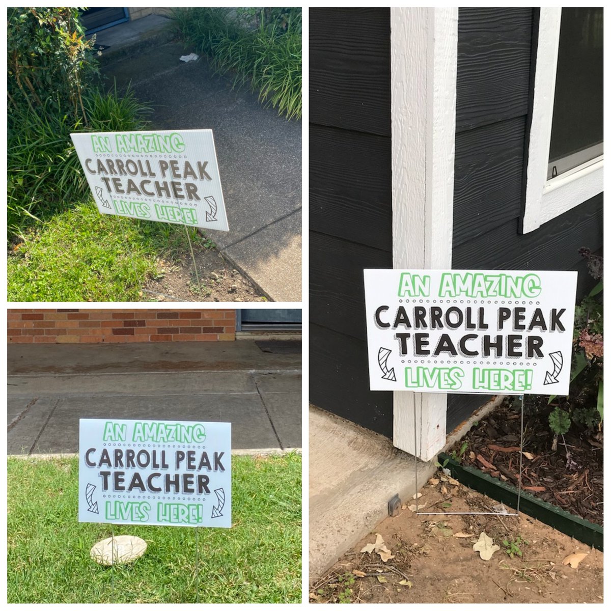 Carroll Peak Teachers proudly display their Teacher Appreciation signs! <a href="/SonjaStarrm/">Sonja Starr-Malone</a>