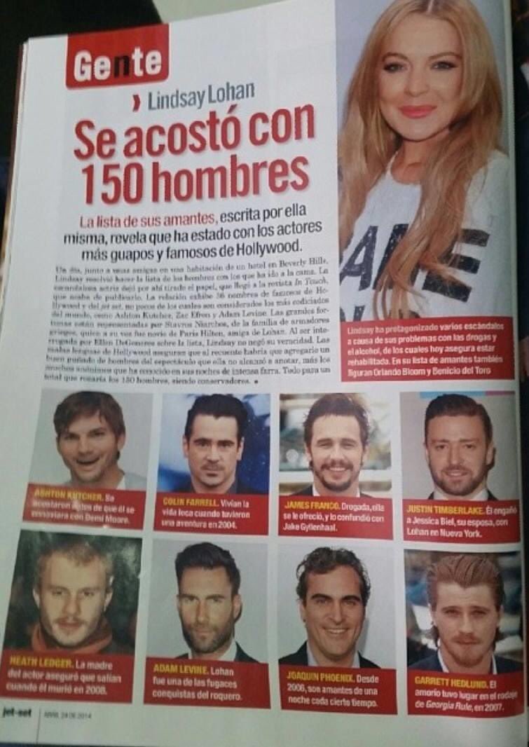 Si un hombre publicara algo asi, una lista de las 150 mujeres con las q se acostó, se celebraría como una gracia como lo están haciendo con Lindsay Lohan?

A mi me parece una falta de respeto de cualquier forma