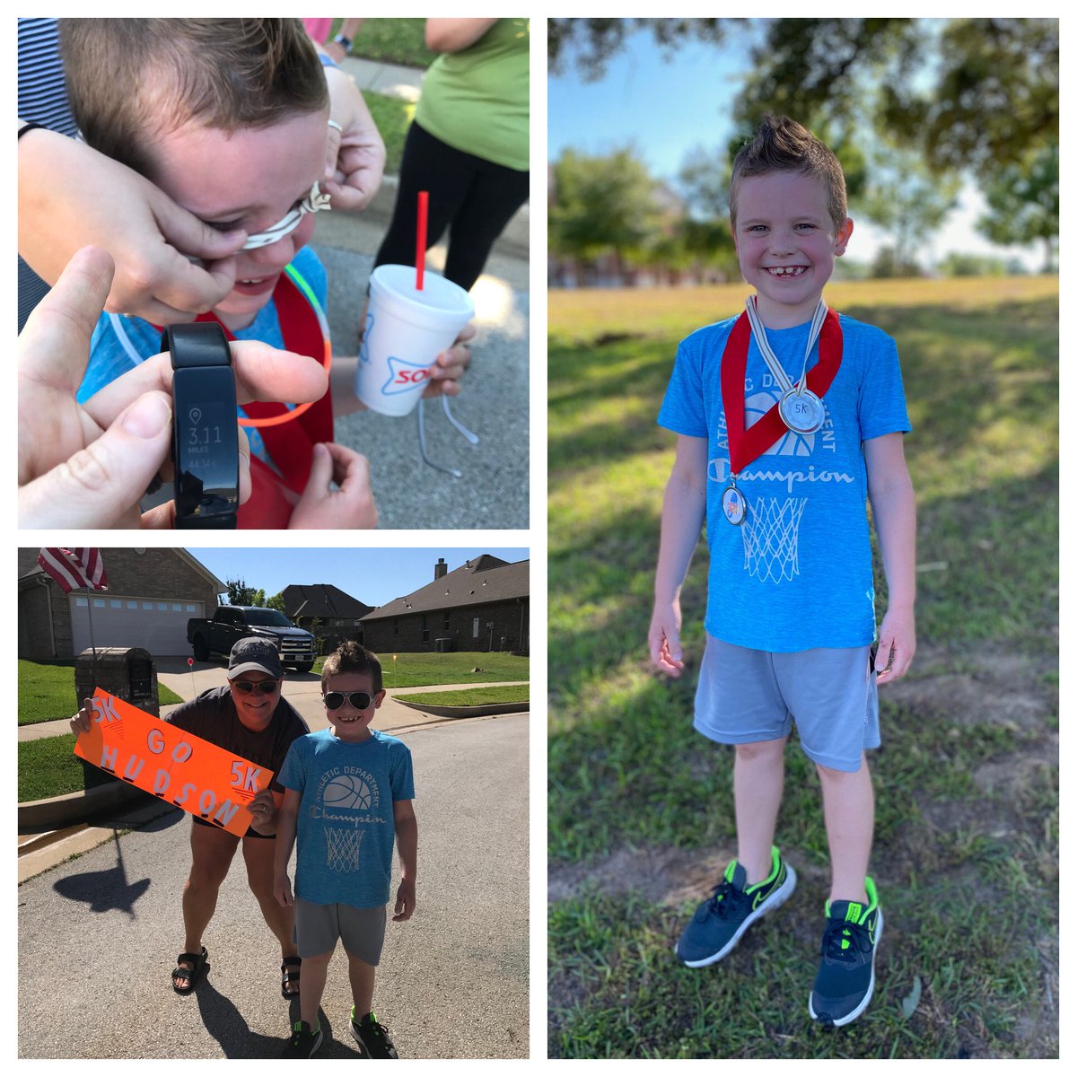 CoachLSnell's tweet photo. Look at this proud smile. Mom said he cut 20 minutes off last years 5k! @jacktylerisd @JillRedwing @BSShelby #leadingfromadistance https://t.co/6V1nL6ixrJ