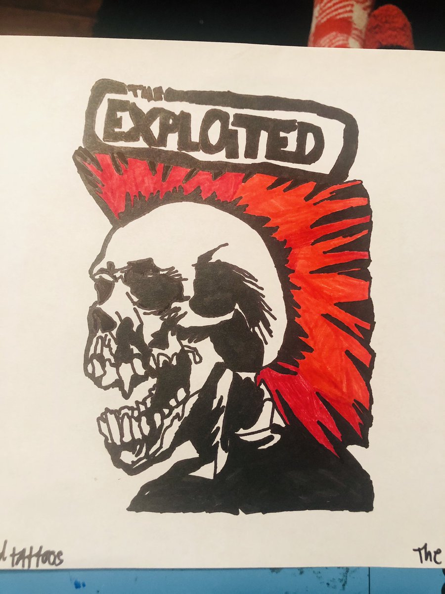 ChantesiaSteen1's tweet photo. ๐ค๐ป๐๐ฅ๐ถ๐ค my favorite punk rock band the exploited skull ๐ good is tired ๐ด lol ๐ hard time was good look ๐ I know how drawing โ๏ธ new post awesome ๐๐ป ๐๐ค๐ป๐#theexploited #staypunk #punkrock #Deaf #lesbian #wattiebuchan #punkdraw #punkgirl https://t.co/s3WLO6rFzh