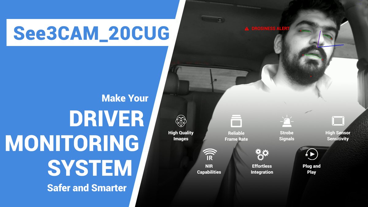 econsystems's tweet image. See3CAM_20CUG make your Driver Monitoring System safer and smarter!

Watch &amp;amp; Share : youtube.com/watch?v=bR4bHU…

See3CAM_20CUG is a 2MP industrial global shutter monochrome USB 3.1 Gen1 Camera for Eye Tracking Applications.

#DriverMonitoringSystem #GlobalShutter #Monochrome #Camera