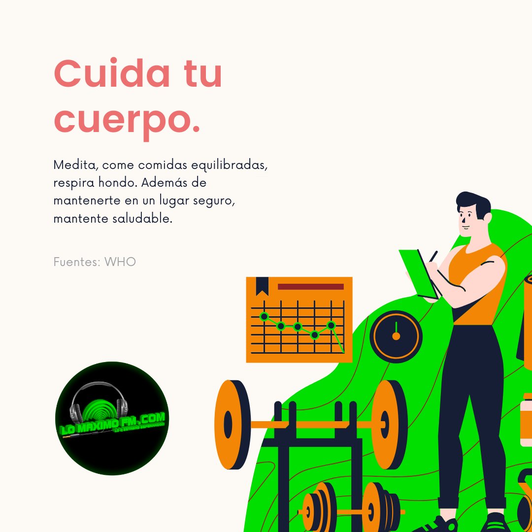 LOMAXIMOFM's tweet photo. ENTENDEMOS LA SITUACIÓN ACTUAL...   es la razón principal por la que HOY te traemos unos pequeños tips para lidiar un poco con el COVID 19.
Si te gusta no olvides dejarnos un GRAN ME GUSTA 💚 que valoraremos mucho.
#radiofm #fmradio #fmradiospain #loqestabasesperando #radioweb https://t.co/JWol2TZNhD