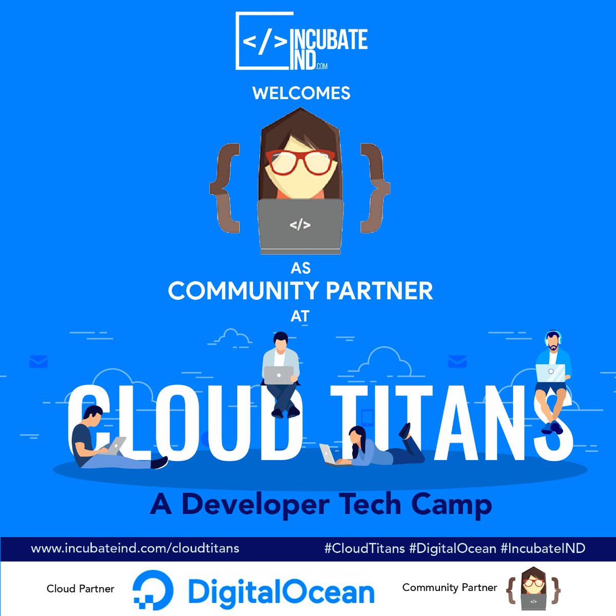 girlscript_Jsr's tweet photo. #HackathonAlert 

We are pleased to inform you that GirlScript Foundation has joined the Cloud Titans hackathon by IncubateIND, Cloud Partner Digital Ocean as a Community Partner.

Register here- https://t.co/D3IiD1Wp4Q https://t.co/DMyyfVPIck