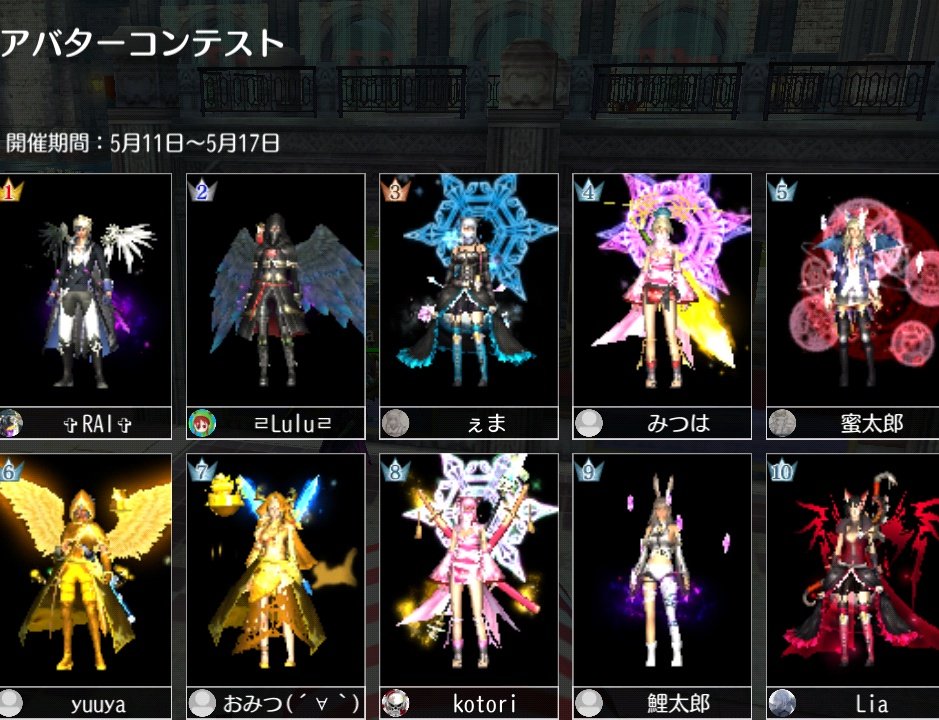 せり男 Sur Twitter 先週のアバコン 鯖1鯖2結果発表 V ランクインされた皆さんオメデトーございます W ﾉﾉﾞ ﾊﾟﾁﾊﾟﾁ 鯖2は投票モット欲しいね アヴァベルオンライン アヴァベル アヴァベルオンラインアバターコンテスト T Co