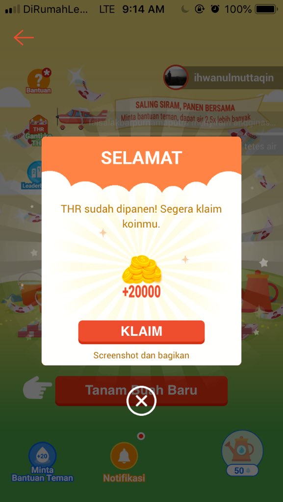 Ihwanul's tweet photo. Alhamdulillah, 20rb ke 2 ^_^ Thank you @ShopeeID  #ShopeeTanamTHR10M  #ShopeeDariRumah @ShopeeID https://t.co/JeIypyNmcx