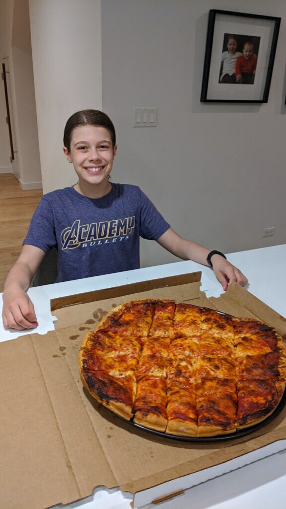 AcademyBullets's tweet photo. Our Bullets Trivia winners got a special delivery tonight - PIZZA! Congrats to Joey, Emily, and Hailey (who decided to send her pizza to Coach Mike). #GoBullets #BulletsAcademy https://t.co/h6ICMHHStD