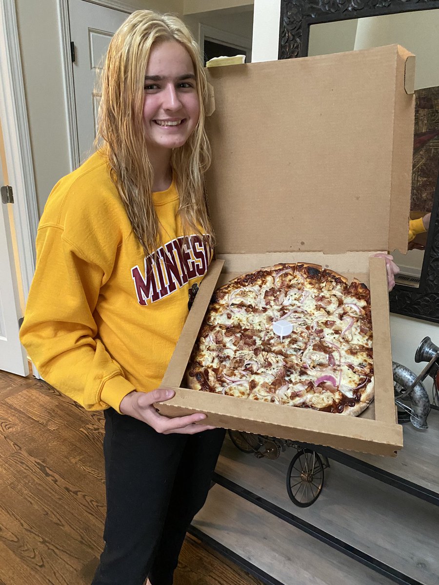 AcademyBullets's tweet photo. Our Bullets Trivia winners got a special delivery tonight - PIZZA! Congrats to Joey, Emily, and Hailey (who decided to send her pizza to Coach Mike). #GoBullets #BulletsAcademy https://t.co/h6ICMHHStD