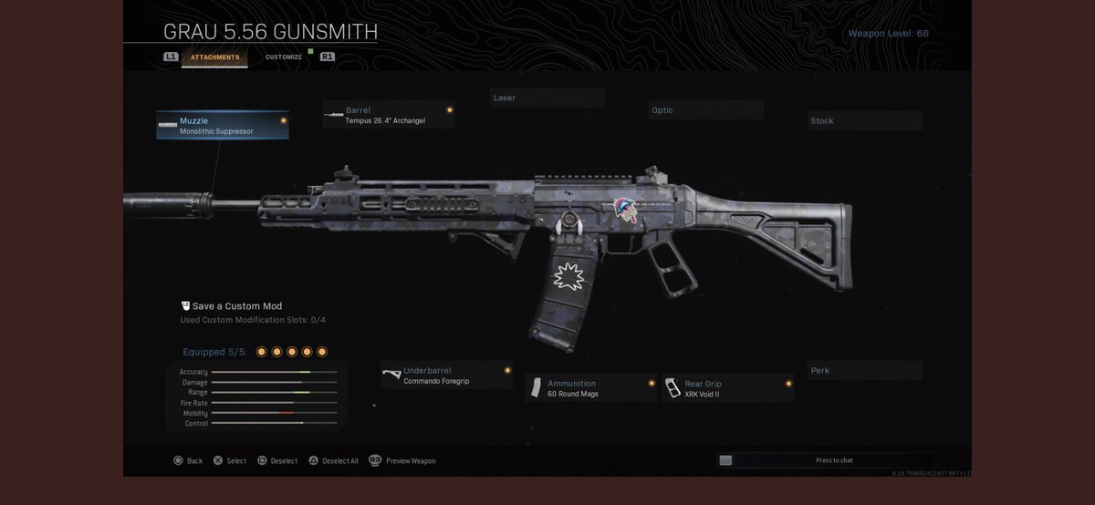 Ruthless_010's tweet photo. My Grau Setup: swap Void (rear grip) for Cronen Sniper Elite if you want to sacrifice speed for even less recoil #Warzone #CallofDutyModernWarfare #gaming #CallofDuty #win #Grau #Grausetup https://t.co/rbRCm39GHW