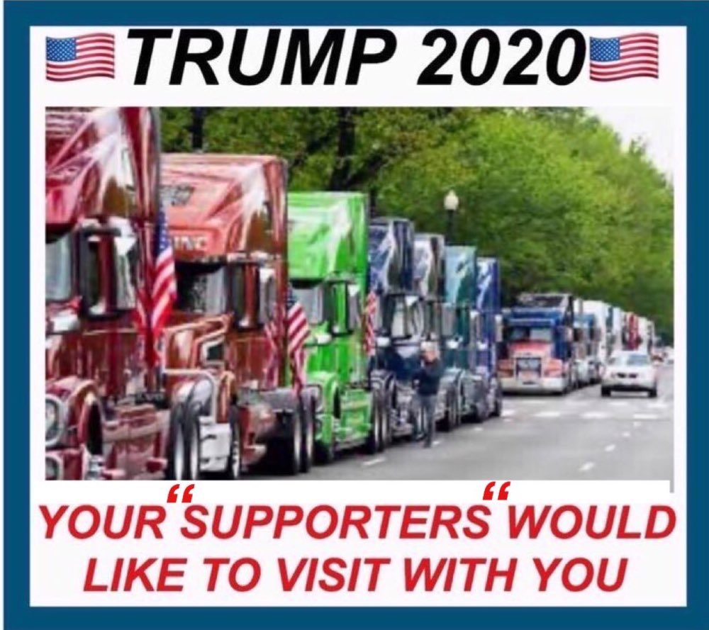trucker_mfc's tweet photo. @mattaodell @ScottH1017 @realDonaldTrump @SecElaineChao @USDOT @FMCSA @seanhannity @IngrahamAngle @LouDobbs @WilkowMajority @luvtruckers Representatives for trucker groups &amp; individual truckers on the ground say they are staying till 🇺🇸TRUMP🇺🇸 meets with them.  @seanhannity @ABC @CBSNews @NBCNews @cnnbrk @MSNBC @maddow @LouDobbs @chucktodd @IngrahamAngle @TuckerCarlson @greggutfeld @WilkowMajority @luvtruckers https://t.co/6lkXza8qTY