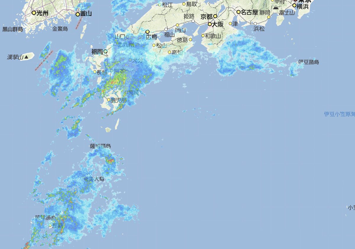 ライブカメラ検索マップ 16 00ごろの雨雲の様子と天気予報 沖縄では昼すぎにかけて 九州や四国など西日本では昼すぎから19日にかけて 東海など東日本では18日夜から19日にかけて 非常に激しい雨が降るおそれ 日本全国の雨雲レーダー 天気予報