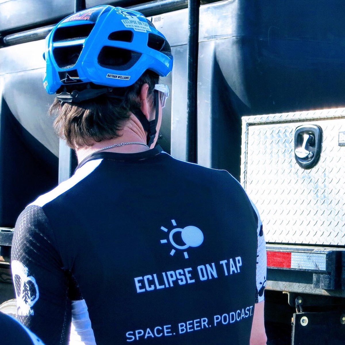 EclipseOntap's tweet photo. Episode 32 airs tomorrow morning at 6:00AM EST on your favorite podcasting platform. Be sure to tune in as we share excitement surrounding the Eclipse On Tap cycling kit and the upcoming manned launch aboard @spacex’s Dragon capsule #getoutlookup #space #beer #podcast #cycling https://t.co/Fi4pzTbET6