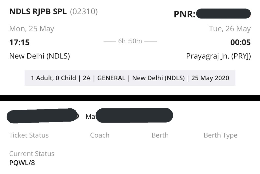 saurabhanands's tweet photo. @RailwaySeva @IRCTCofficial @RailMinIndia  is there any chance of this pqwl 8 getting confirmed?
I have been trying for the whole week and this is the closest I could get to book a ticket, please let me know the possibilities so that I can try it on the next day again. https://t.co/5rrSweq9Jt