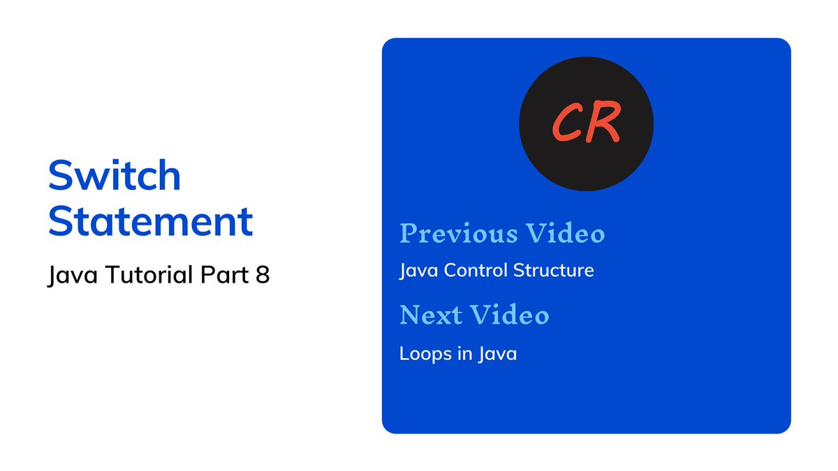 ReamerCode's tweet image. Hello guys!
Java Tutorials Part 8
Java Switch Statement
#java #javatutorial #javatutorialforbeginners #developer #programming 
Watch the Complete Video Here : youtu.be/CEoOdIaW0dE
Code reamer