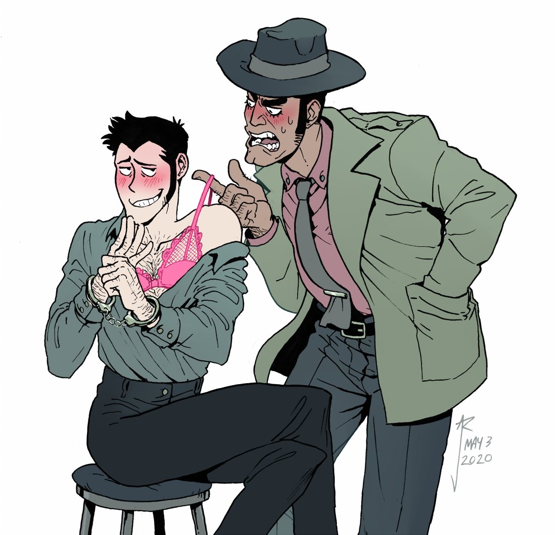 What the hell are you wearing? ovo( Lupin/Zenigata ル 銭 ) .