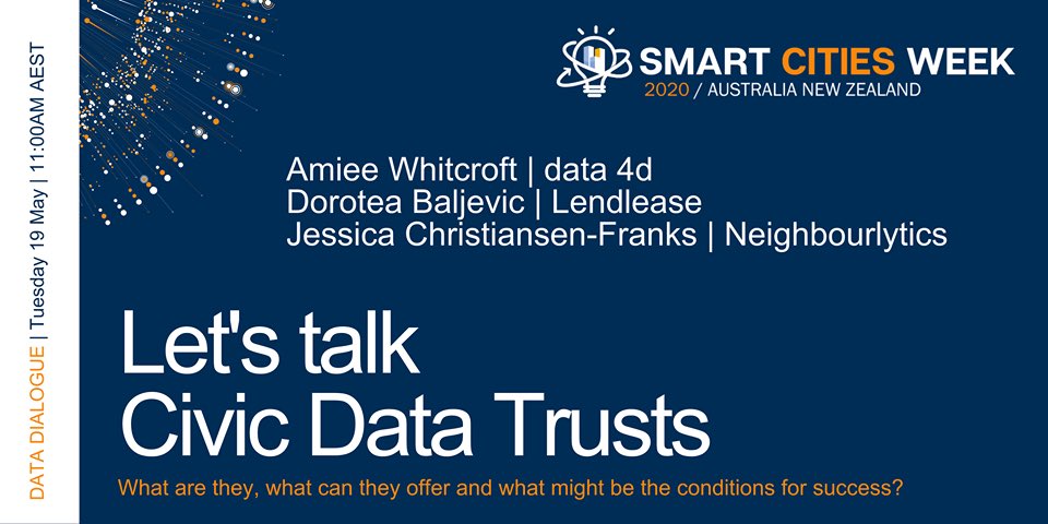 Join me tomorrow for #SmartCitiesWeek as we discuss the impacts of data governance on creating more equitable cities. With <a href="/smartcitiesanz/">Smart Cities Council Asia Pacific (APAC)</a> @TheCfDL @lendleasegroup and @teh_aimee (Webinar: bit.ly/2YYS3kQ)