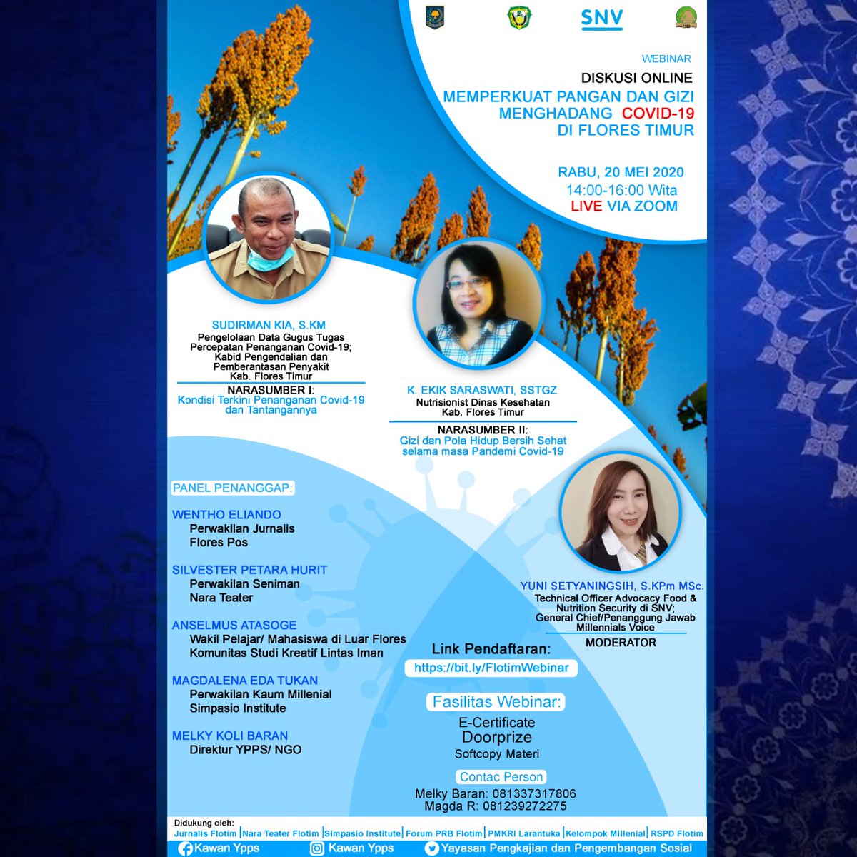 Rabu tgl 20 Mei, Webinar YPPS: PERKUAT PANGAN DAN GIZI - MENGHADANG COVID-19