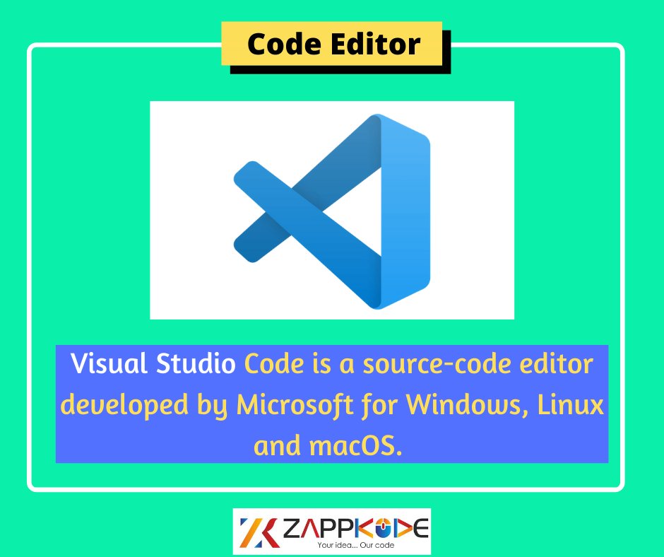 zappkode's tweet photo. Visual Studio Code is a source-code editor developed by Microsoft for Windows, Linux and macOS.
Visit Us at: https://t.co/DjOoIVU08j
.
.
.
#technology #softwarecompany #informationtechnology #itcompany #entrepreneurs #programmingtool #codeeditor https://t.co/WebvirpbzK