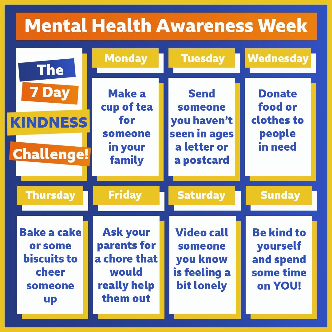 I am taking the #7DayKindnessChallenge  for #MentalHealthAwarenessWeek .. let’s all give it a go ⁦@NSFTtweets⁩ #NSFTJoinin