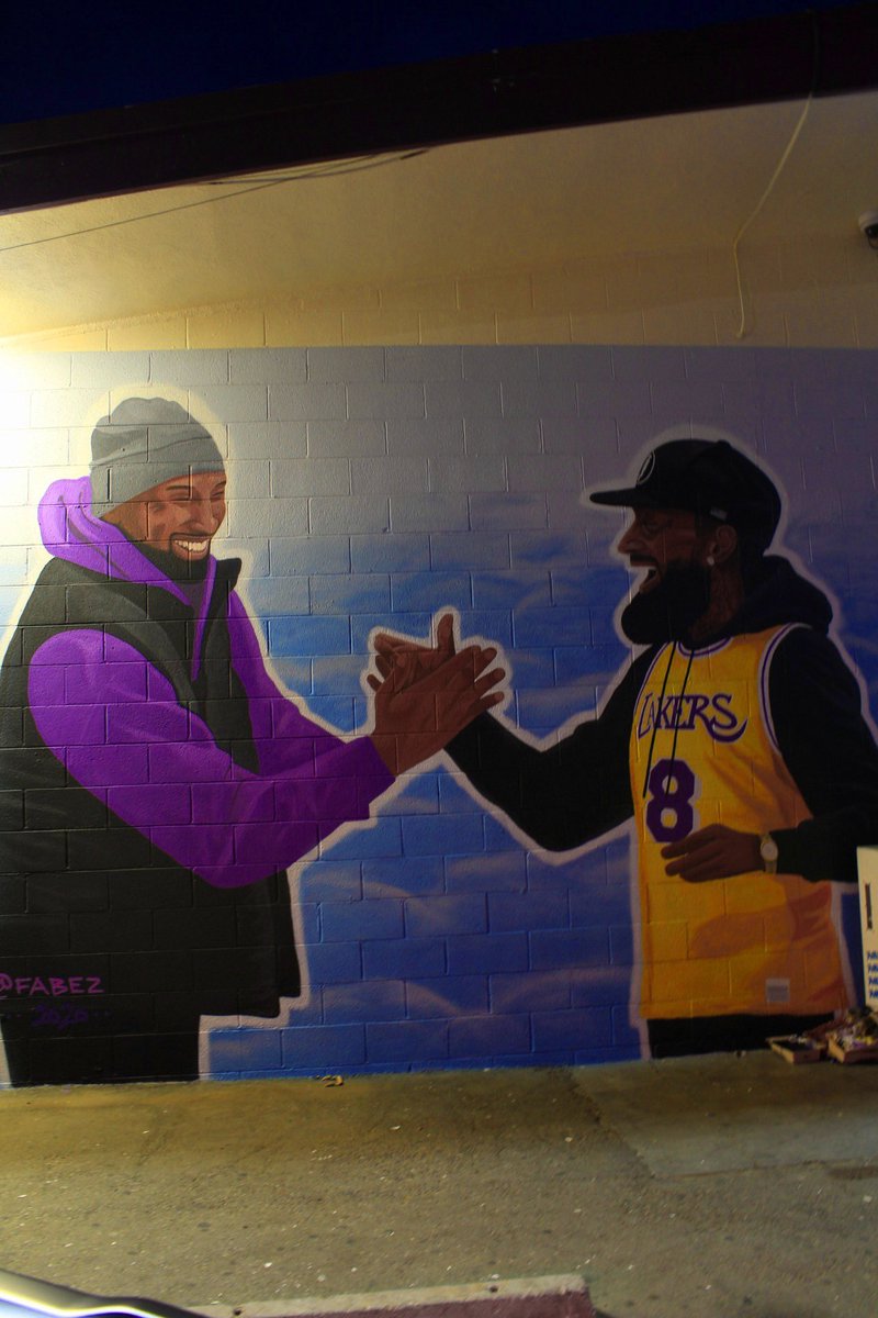 apex__david's tweet photo. Kobe Bryant &amp; Nipsey Hussle mural, Palmdale CA https://t.co/tTr9Zki1Rf