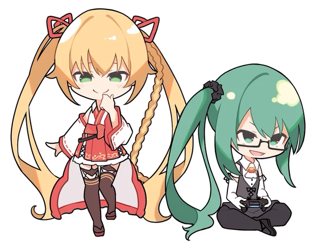 デフォルメでどこまで描き込むか迷ったふたり 