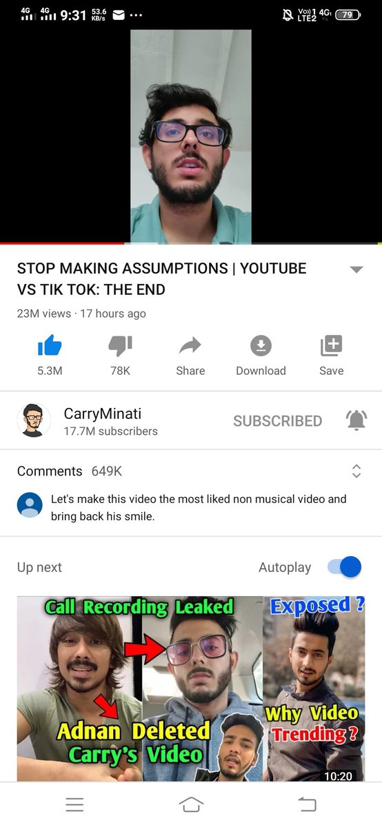 MouzPrank's tweet photo. Ye video new record bnaige 🤣😂 @CarryMinati #carryminatisupport https://t.co/Pqaq1I7v2f