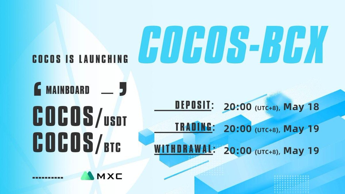 MXC Akan Listing Cocos-BCX (COCOS) serta Event Setoran &amp; Perdagangan

sobatcrypto.com/2020/05/MXC-Ak…

#MXC_Exchange #event #trading #Cocos #BCX #cryptocurrency #SobatCrypto