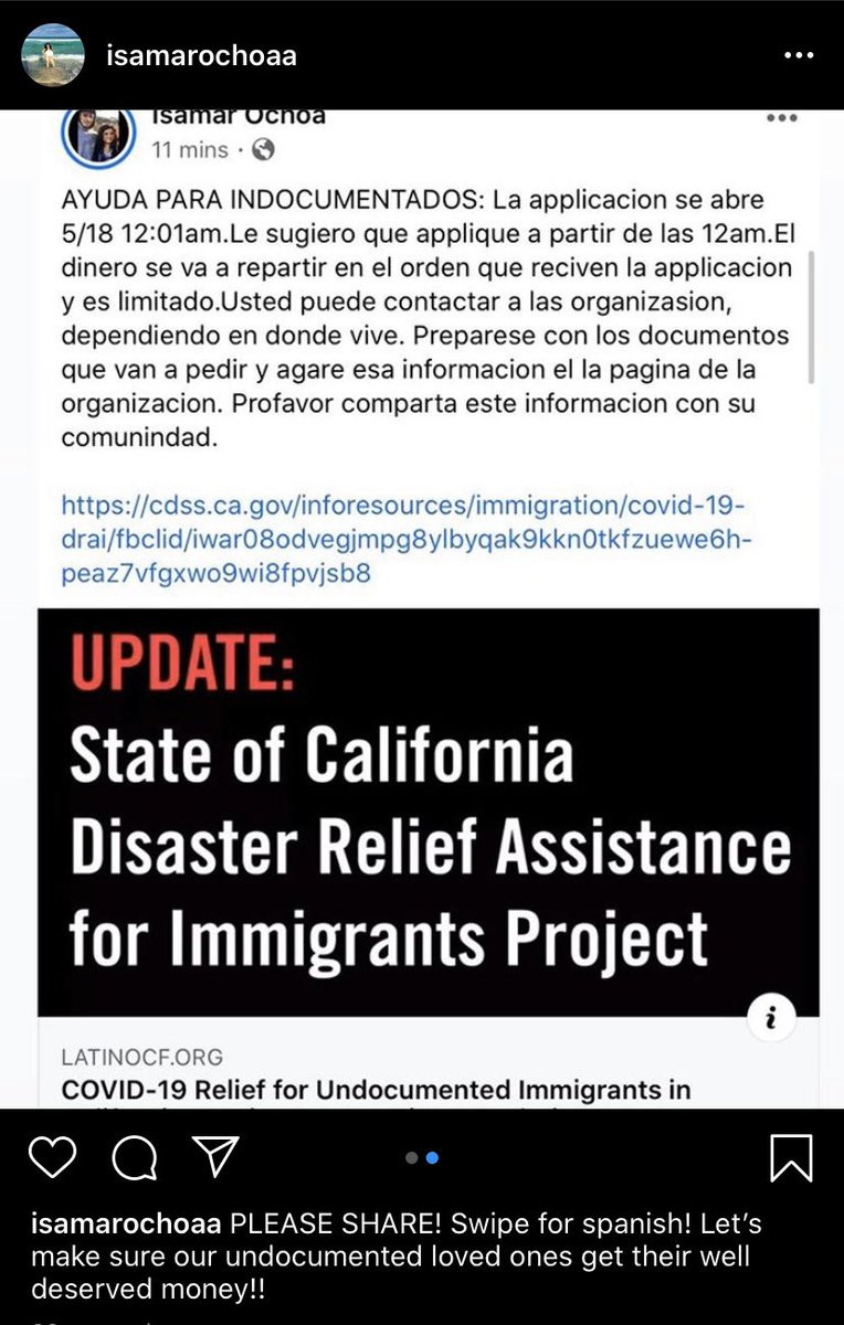 IsamarOchoaa's tweet image. PLEASE SHARE: spanish and english info!!! Let’s make sure our undocumented loved ones get their money !! #Covid19 #Undocufund