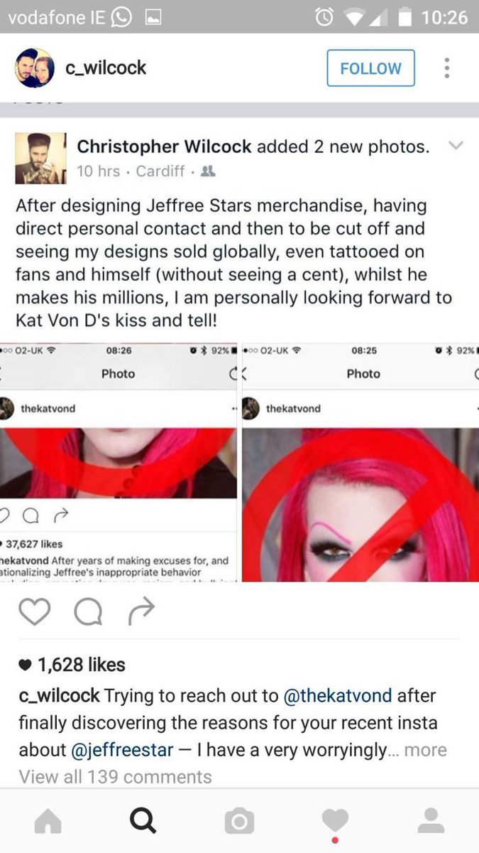 -In 2016, Kat Von D called out Jeffree for not paying the artist who created his logo, whom KVD introduced Jeffree to. He avoided KVD when confronted about it, and only paid and made reparations once she publicly outed him.