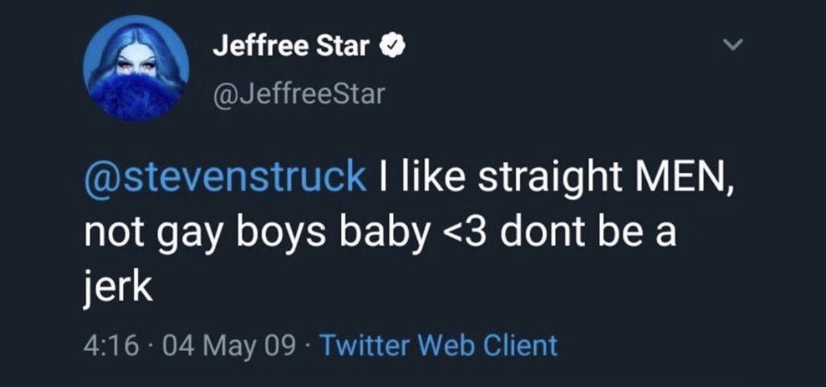 This tweet from 2010 resurfaced in May 2019. In the tweet Jeffree, 24, is talking inappropriately about Justin Bieber, 16. Shortly after this tweet resurfaced, Jeffree deleted over 1000 tweets.