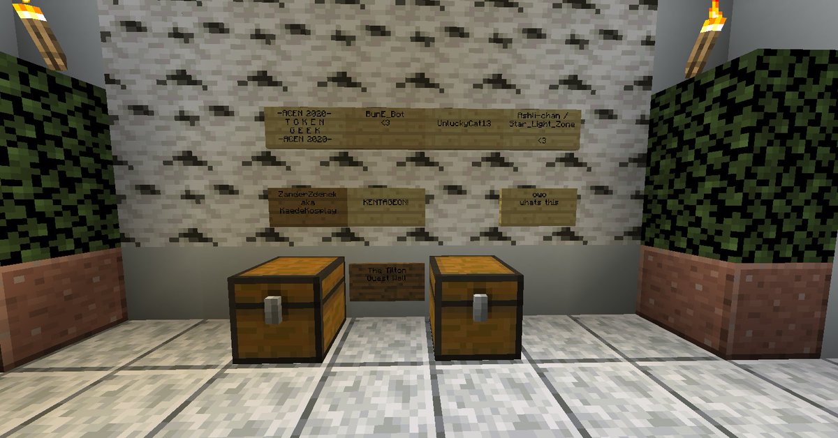 BunE_Bot's tweet photo. i dont have any screenshots of the finished lobby but #tiltedtilton2020 #acen2020 #minecraftacen https://t.co/3iajwUpw6C