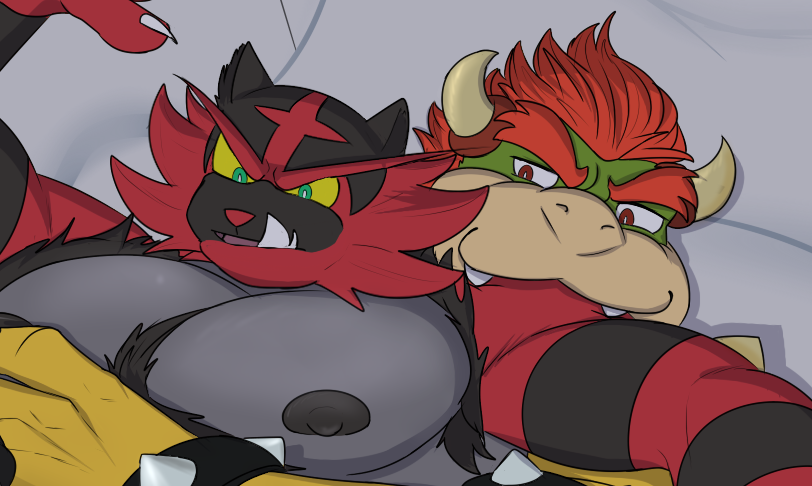 Here's Bowser X Incineroar! there's 7 alt versions of this pictur...