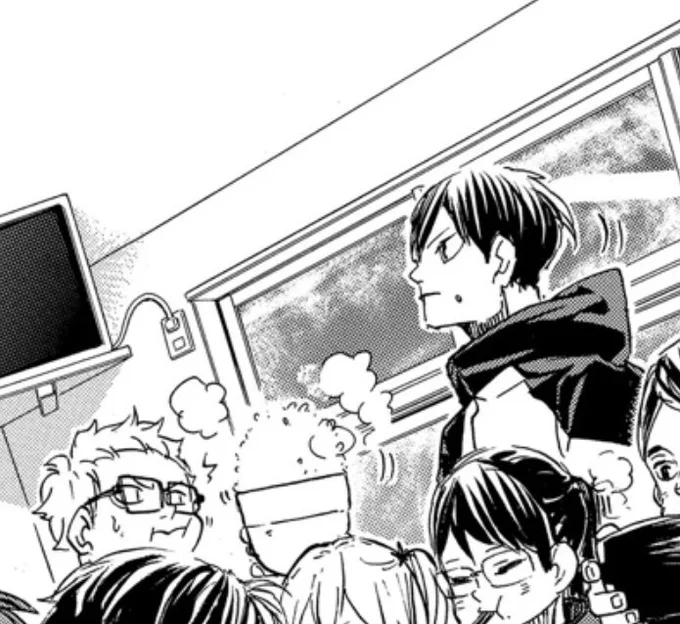 I was this close to cry until I saw this serious kageyama with rice stuck on his face? and how Tsukki reacts to his huge bowl of rice 