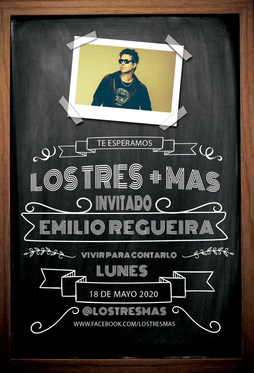 lostresmas's tweet photo. Arrancamos la semana con MÁS: @ponchodeanda , @HectorMartinezL y @diegopera le dan la bienvenida a la estrella consagrada al Grammy Latino:  @EmilioRegueira de @losrabanes hoy lunes: Tu cita es con #lostresmas. Esta noche 10/9C pm, solo por #facebooklive https://t.co/2OX8Aa8oy2
