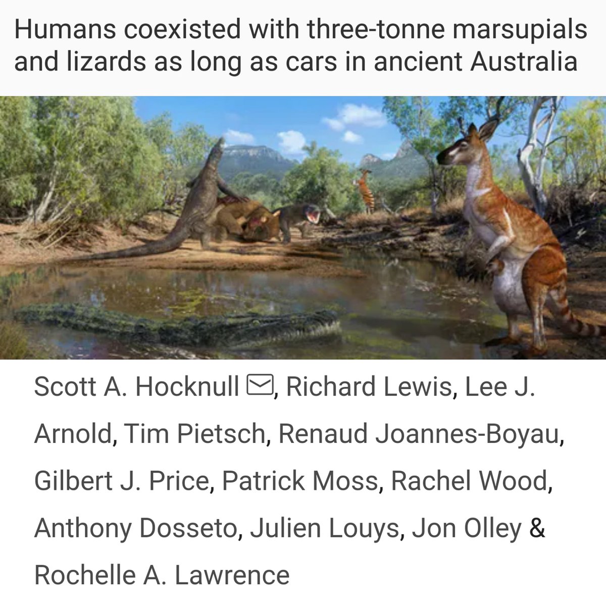 🚨Megafauna extinction🚨 Exciting new paper fresh out by our Queensland colleagues and @uniofadelaide researchers Richard Lewis and Lee Arnold! Paper: tinyurl.com/NatPaper Article: tinyurl.com/ConversationAr…