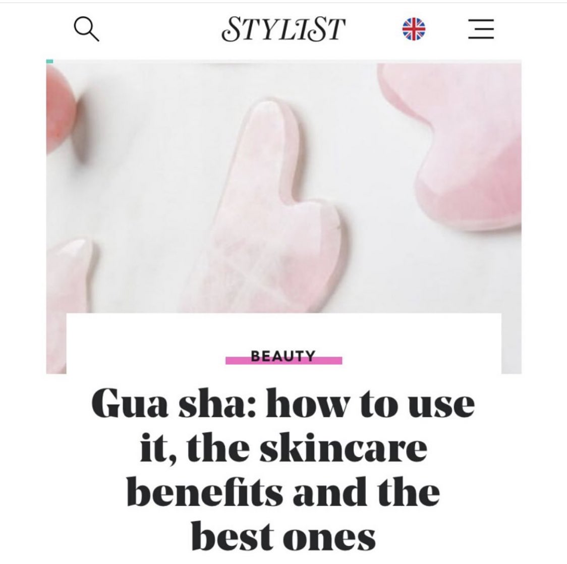 The best Gua Sha? @OilixiaSkincare of course! As recommended by @StylistMagazine @HannaIbraheem 🥰 #beauty #beautytools #facialmassage #guasha #massage #wellbeing #rosequartz #freelance #pr