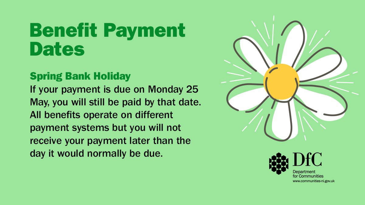 PLEASE RETWEET : Important Bank Holiday benefit payment information