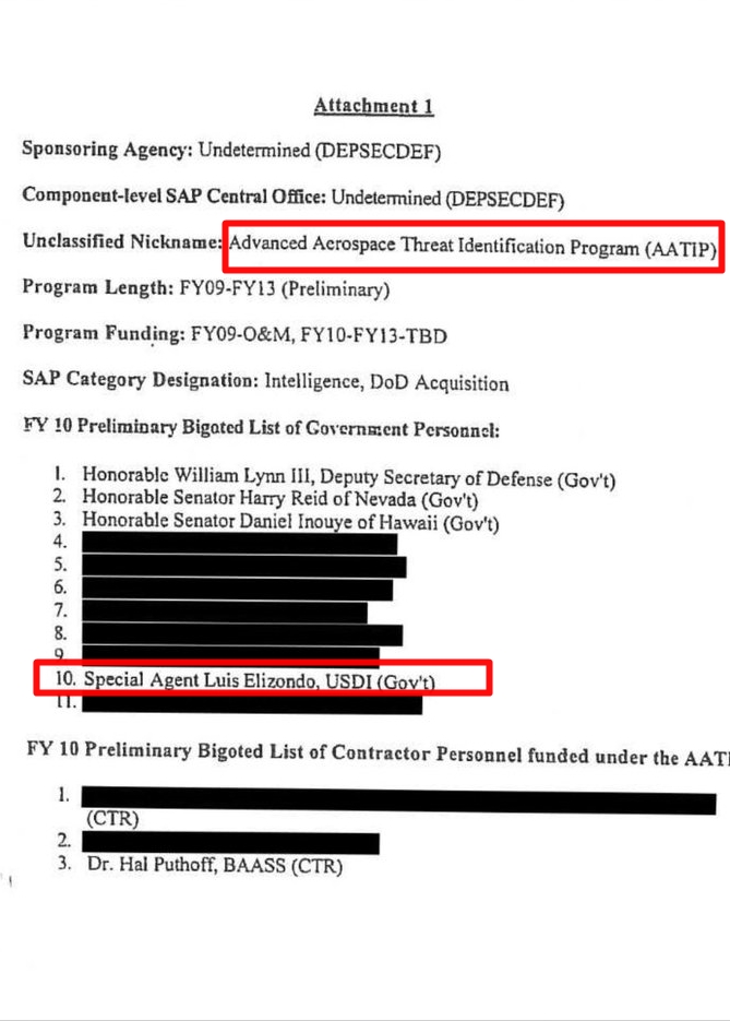 More on Luis Elizondo: Harry Reid held the most powerful U.S. Senate office, majority leader, when he wrote 2009 letter to Secretary of Defense urging the elevation of ATTIP to Special Access Program & he listed Elizondo on proposed highly restricted "bigoted list." #ufo  #ufo2020