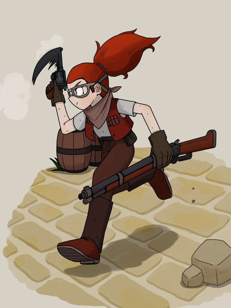 ウィンチェスターm1866描きました 西部劇風の服ってめっちゃカッコいい のまのイラスト ウィンチェスターm1866描きました 西部劇風の服ってめっちゃカッコいい のまのイラスト