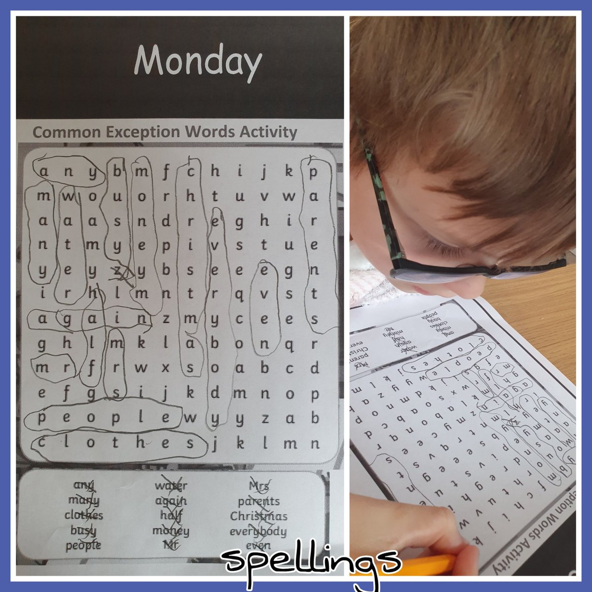 Rachhhyyking88's tweet photo. @BarntonMissHMa @BarntonMissW1 @BarntonMrsL  William enjoyed doing his common exception words word search for his spelling and phonics this morning x https://t.co/lU46FZ7qzT