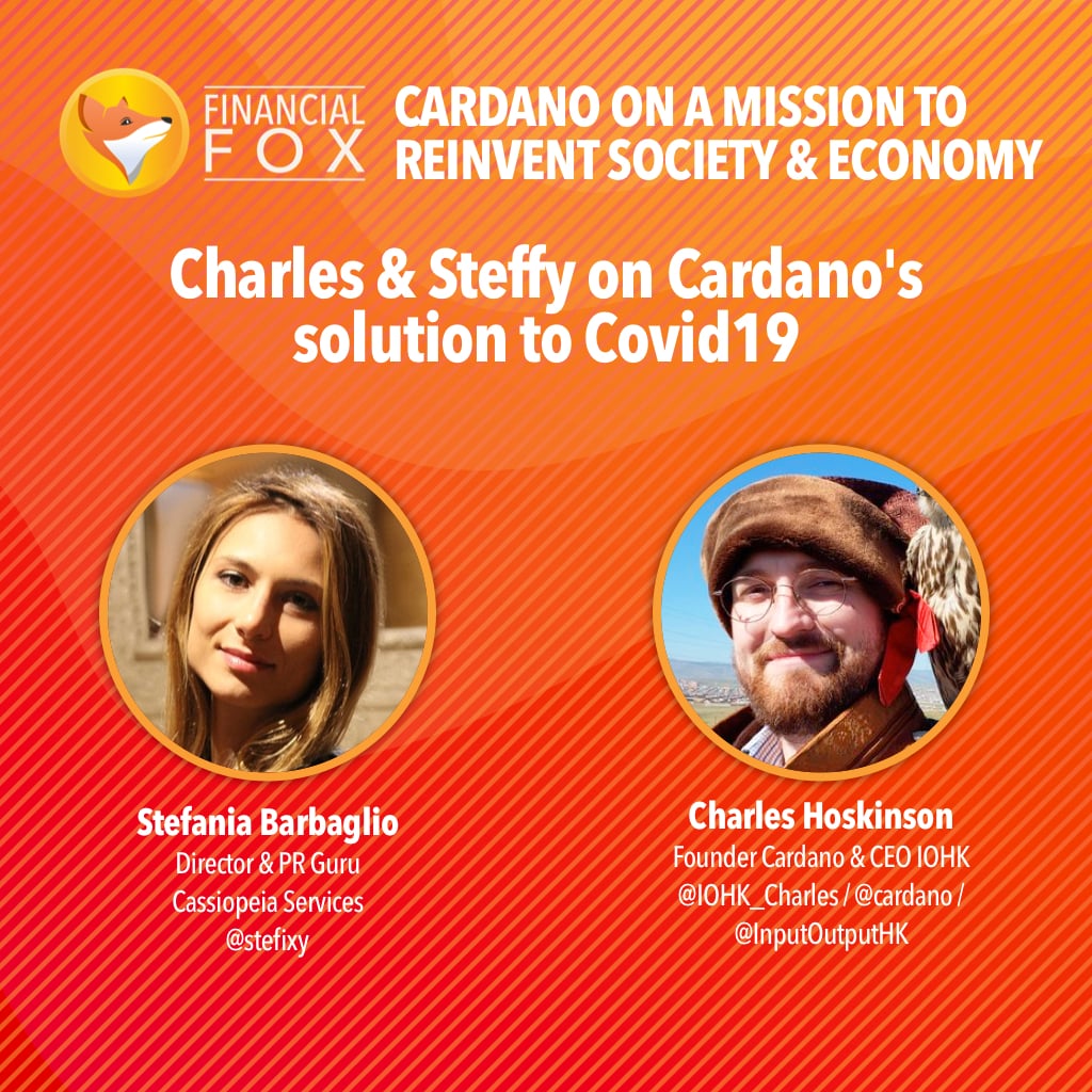 Cassiopeia PR (@cassiopeia_ltd) on Twitter photo COMING SOON ON #FINANCIALFOX: <a href="/stefixy/">Steffy</a> & <a href="/IOHK_Charles/">Charles Hoskinson</a> Founder <a href="/Cardano/">Cardano Community</a> & CEO <a href="/InputOutputHK/">Input | Output</a> discuss impact of the current #Covid19 #Pandemic on #cryptocurrencies & how <a href="/CardanoStiftung/">Cardano Foundation</a> is working on bringing a respite to the society & global #economy. STAY TUNED #ADA #Crypto COMING SOON ON #FINANCIALFOX: <a href="/stefixy/">Steffy</a> & <a href="/IOHK_Charles/">Charles Hoskinson</a> Founder <a href="/Cardano/">Cardano Community</a> & CEO <a href="/InputOutputHK/">Input | Output</a> discuss impact of the current #Covid19 #Pandemic on #cryptocurrencies & how <a href="/CardanoStiftung/">Cardano Foundation</a> is working on bringing a respite to the society & global #economy. STAY TUNED #ADA #Crypto