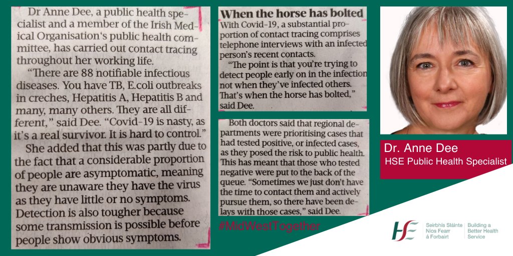 Great to have @PublicHealthMW @annedeewinterfeature in @businessposthqwith @susmitchellSBP Anne and all the team at Public Health Dept in the Mid West have worked tirelessly during #COVID19 and we thank them sincerely for all their hard work and commitment. #HoldFirm