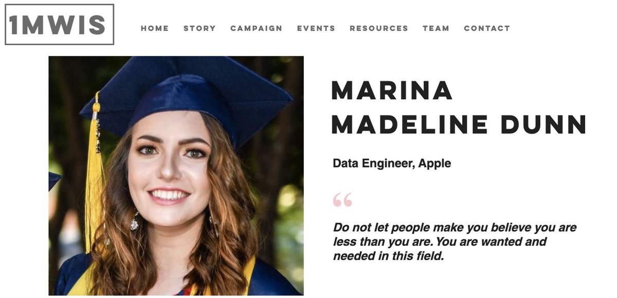 THREAD 7/100 Hey Marina Madeline Dunn - a data engineer - who collects & analyzes usage data from millions of devices. She's hoping to use data science & machine learning tools in grad school for large astronomical data sets.Ft & thx  @Astro__Marina  http://www.1mwis.com/profiles/marina-madeline-dunn