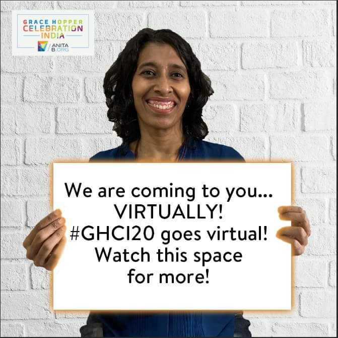 AnitaB.org India (@anitaborg_india) on Twitter photo We welcome challenges. They make us breakthrough with bold measures. We are excited to announce that we are taking #GHCI20 virtual. Let’s create the future we want, together! Stay tuned for more details! #AnitaBorg #AnitaBorgIndia #AnitaBIndia #AnitaB #WomenInSTEM <a href="/MaggieInbamth/">Maggie Inbamuthiah</a> We welcome challenges. They make us breakthrough with bold measures. We are excited to announce that we are taking #GHCI20 virtual. Let’s create the future we want, together! Stay tuned for more details! #AnitaBorg #AnitaBorgIndia #AnitaBIndia #AnitaB #WomenInSTEM <a href="/MaggieInbamth/">Maggie Inbamuthiah</a>