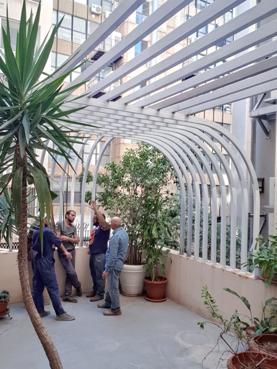 twig_collab's tweet photo. Throwback process photos on site pre covid times. Pergola providing privacy, security, and shade for Afaf's balcony.

#twigbits #architecture #design #beirut #interior #process #pergola #installstion #home #house #archilovers #instaarchitecture #architectureinspiration https://t.co/z7i9KOXy2w