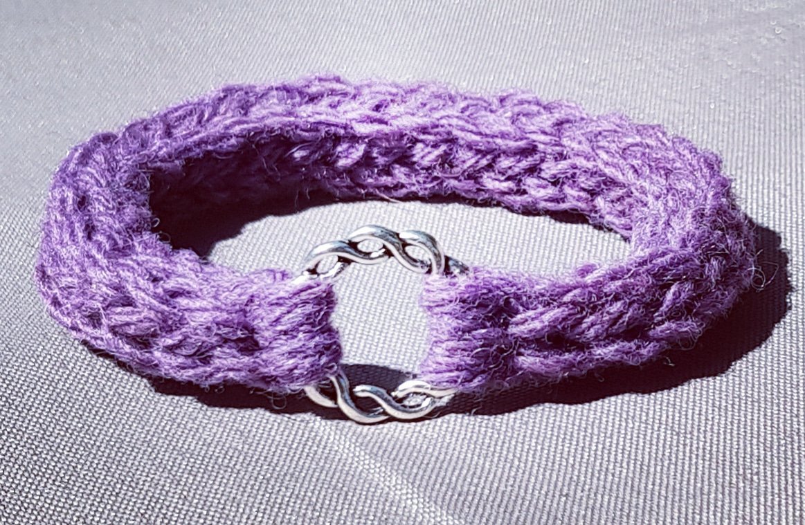 Our own designed Celtic Ring Bracelet in the colour of L'amethyst handmade &amp; ready to post to customer. You can see the range &amp;  colours of our Ewellery Jewellery collection @ ewellery.co.uk #handmade #designerjewellery #newforest #devon #ourowndesign #madetoorder #sheep