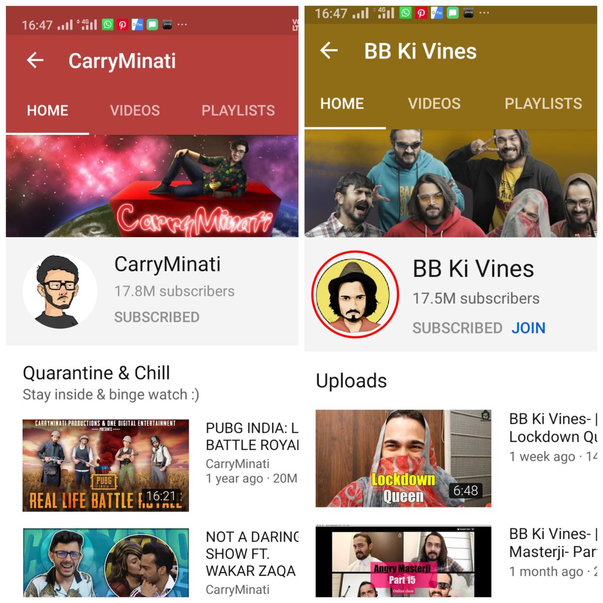 avishek248's tweet photo. @CarryMinati Bhai already crossed @Bhuvan_Bam in subscriber counts. Who's next 😄😄
#carryminati #BBkiVines https://t.co/eeQEqfXP1C
