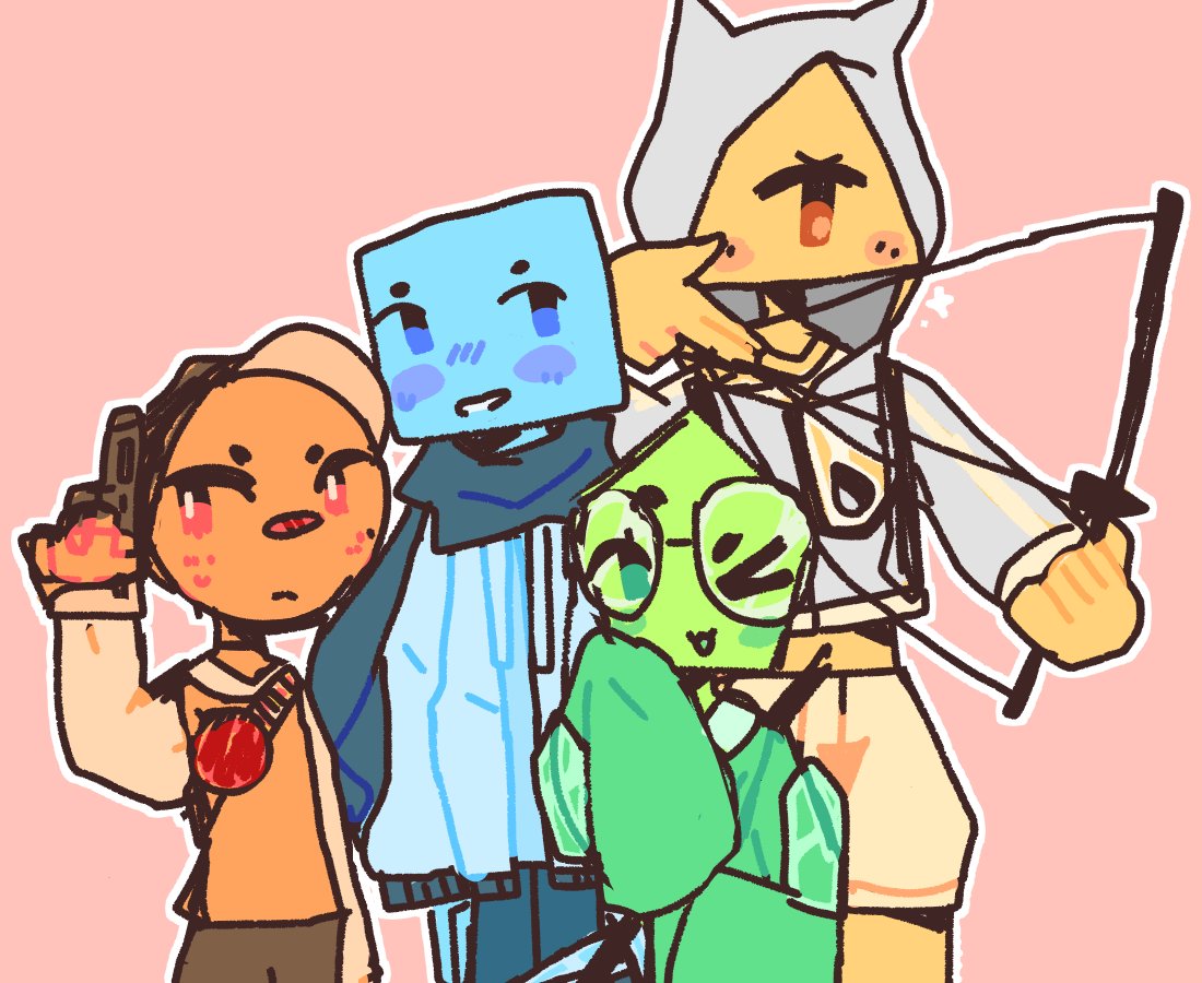 zerostoken's tweet image. lil doodle i made of the main 4 characters in jsab! im making a comic including them at the moment.